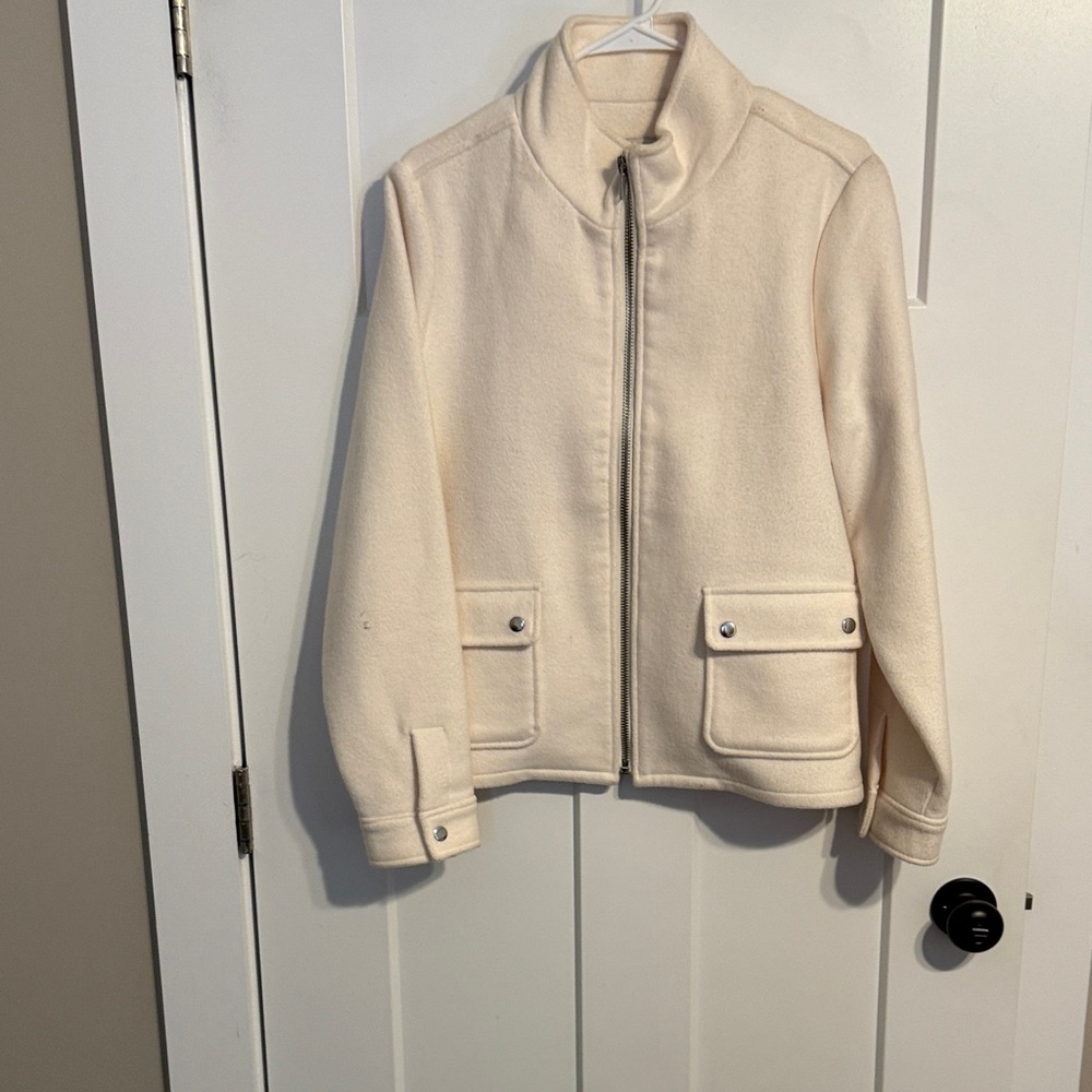 Cream Zip-Up Jacket